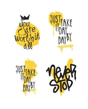 Posters Quotes Set Stock Illustration