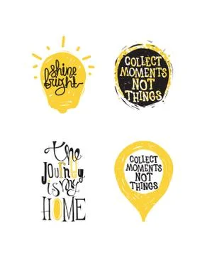 Posters Quotes Set Stock Illustration