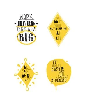 Posters Quotes Set Stock Illustration