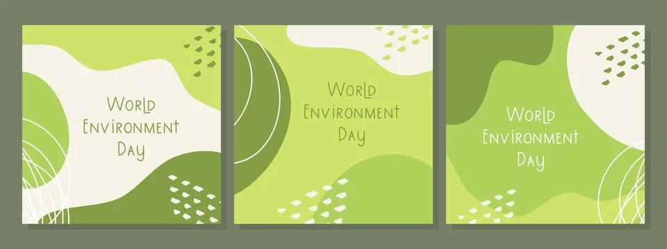 Posters set of World Environment Day , brochure, flyer templates. Eco organic Stock Illustration
