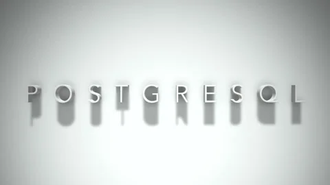 Postgresql 3D title animation with shadows on a white background Stock-Footage 297022303