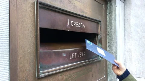 Posting Letters, maybe for Christmas Stock Footage 145881592