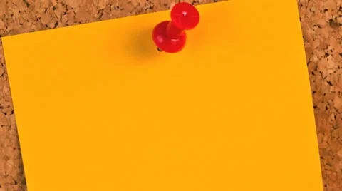 Postit note paper on a cork bulletin board Stock Footage 20544233