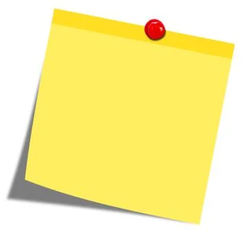 Postit with red thumbtack Foto stock