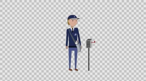 Postman Animated Cartoon Stock Footage 56725123