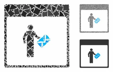 Postman calendar page Composition Icon of Rugged Elements Stock Illustration