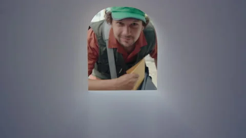 Postman Delivering Letters to Mailbox Stock Footage 236984308