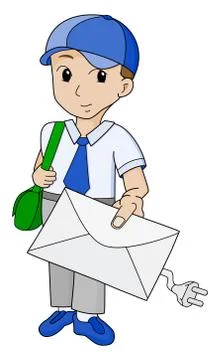Postman with email Stock Illustration