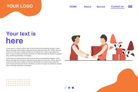 Postman giving parcel to customer in post office. Stock Illustration