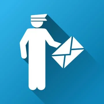 Postman Gradient Square Icon Stock Illustration