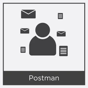 Postman icon isolated on white background 無料イラスト素材