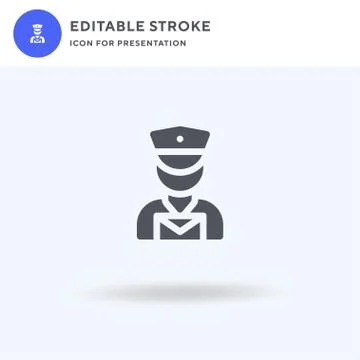 Postman icon vector, filled flat sign, solid pictogram isolated on white, logo Stock Illustration