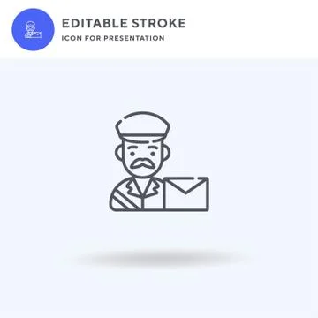Postman icon vector, filled flat sign, solid pictogram isolated on white, logo Stock Illustration