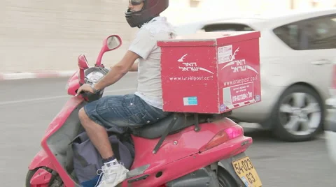 Postman on mini-bike Stock-Footage 1103646