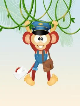 Postman monkey Stock Illustration