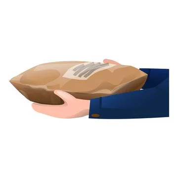 Postman parcel icon cartoon vector. Bag post Stock Illustration