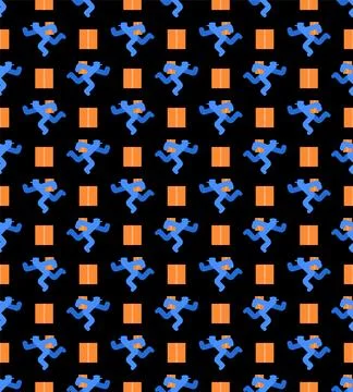 Postman pattern seamless. Mailman background. Vector texture 스톡 일러스트