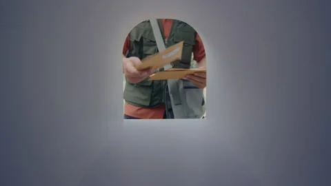 Postman Placing Letters into Mailbox Stock Footage 236983986