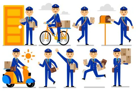 Postman Profesion Character Stock Illustration
