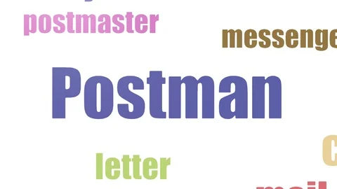 Postman Wordcloud Animated Isolated Stock Footage 103561635