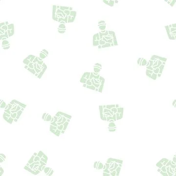 Postman worker glyph seamless pattern 스톡 일러스트