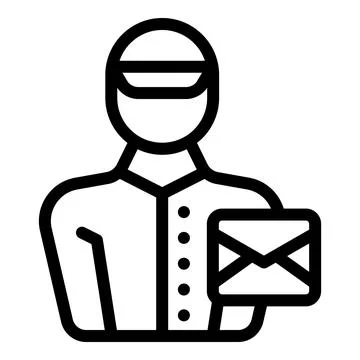 Postman worker icon outline vector. Postal service Ilustração Stock