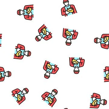 Postman worker vector seamless pattern 스톡 일러스트