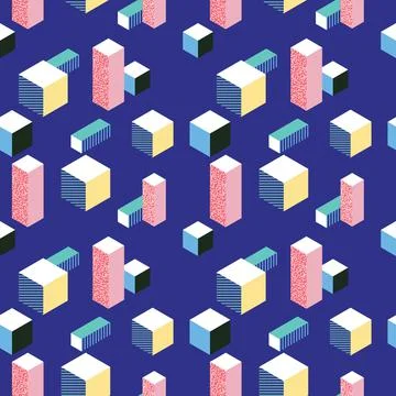 Postmodern 80s style seamless pattern Stock Illustration