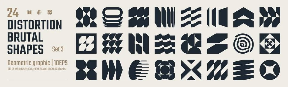 Postmodern abstract geometric graphic elements, Refraction and distortion g.. Stock Illustration