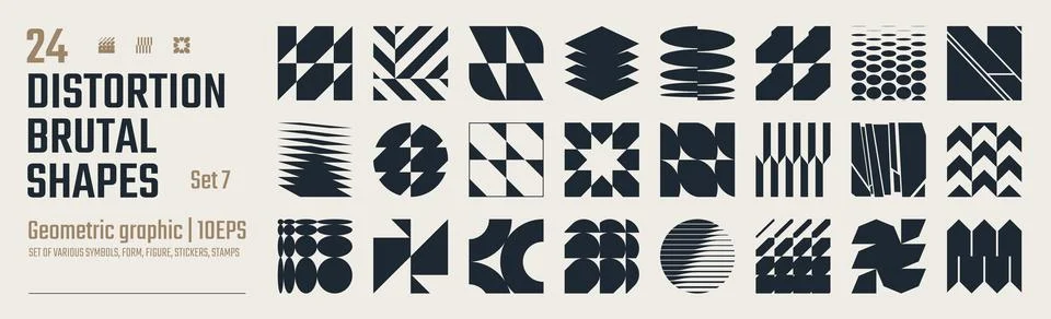 Postmodern abstract geometric graphic elements, Refraction and distortion g.. Stock Illustration