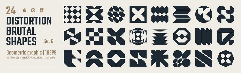 Postmodern abstract geometric graphic elements, Refraction and distortion g.. Stock Illustration