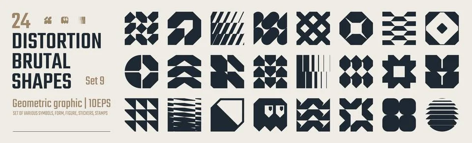 Postmodern abstract geometric graphic elements, Refraction and distortion g.. Stock Illustration