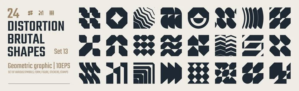 Postmodern abstract geometric graphic elements, Refraction and distortion g.. Stock Illustration