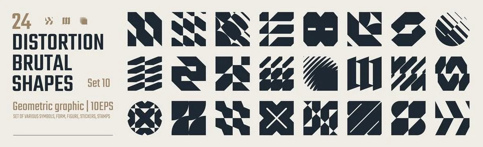Postmodern abstract geometric graphic elements, Refraction and distortion g.. Stock Illustration