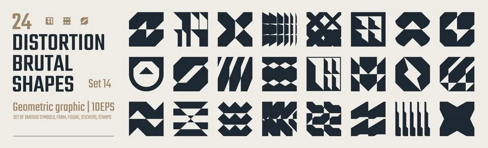 Postmodern abstract geometric graphic elements, Refraction and distortion g.. Stock Illustration