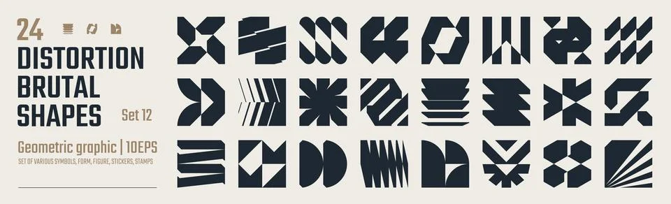 Postmodern abstract geometric graphic elements, Refraction and distortion g.. Stock Illustration