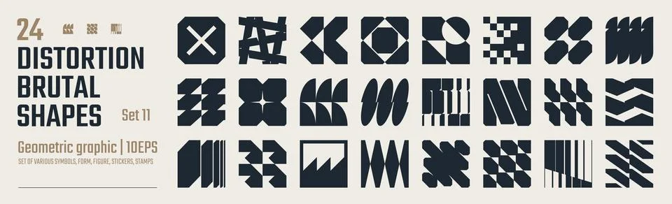 Postmodern abstract geometric graphic elements, Refraction and distortion g.. Stock Illustration