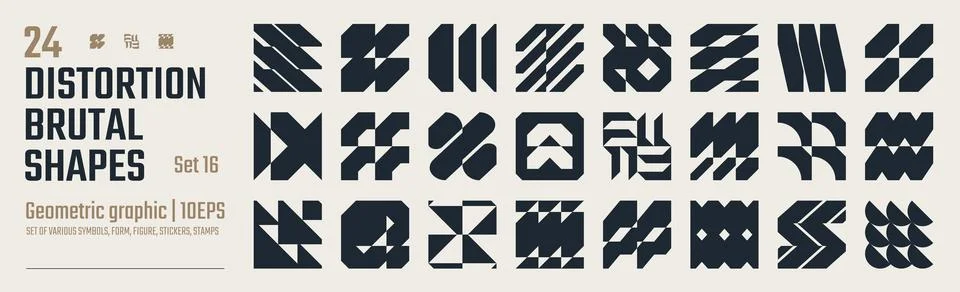 Postmodern abstract geometric graphic elements, Refraction and distortion g.. Stock Illustration