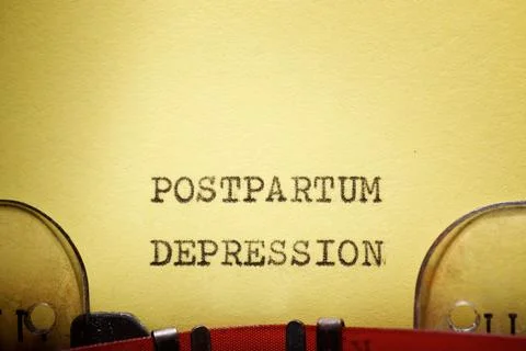 Postpartum depression text Stock Photos