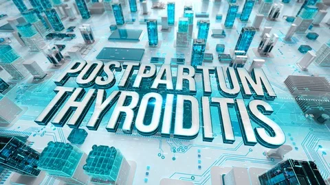 Postpartum Thyroiditis with medical digital technology concept Stock Footage 107166588