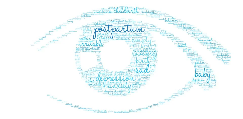 Postpartum Word Cloud Stock Illustration