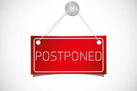 Postponed red label Stock Illustration