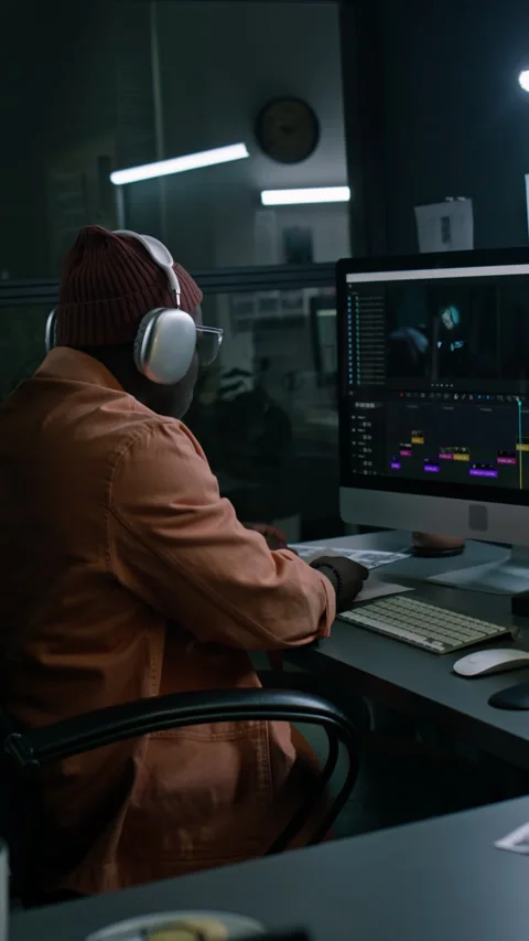 Postproduction Editor Making Notes on Script while Working on Movie Shots 스톡 동영상 273828947