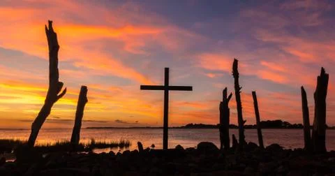 Posts and Cross Stock Photos