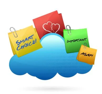Posts cloud computing concept Illustrazione stock