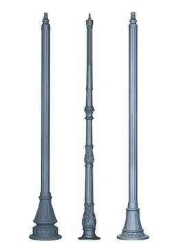 Posts isolated on white background Stock Photos