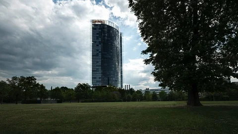 Posttower in Bonn, Germany. Timelaps 2 Video stock 131828340