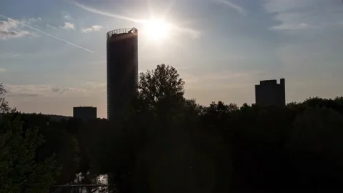 Posttower in Bonn, Germany. Timelaps Video stock 131829121