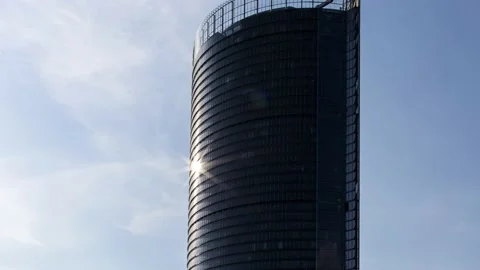 Posttower in Bonn, Germany. Timelaps Video stock 131829188