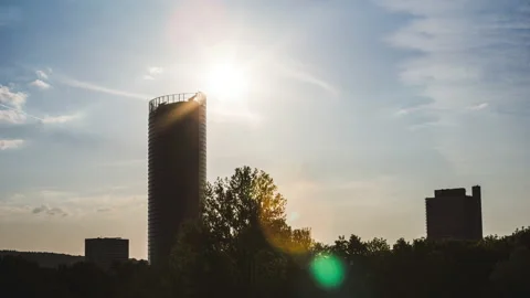 Posttower in Bonn, Germany. Timelaps Stock Footage 131831036